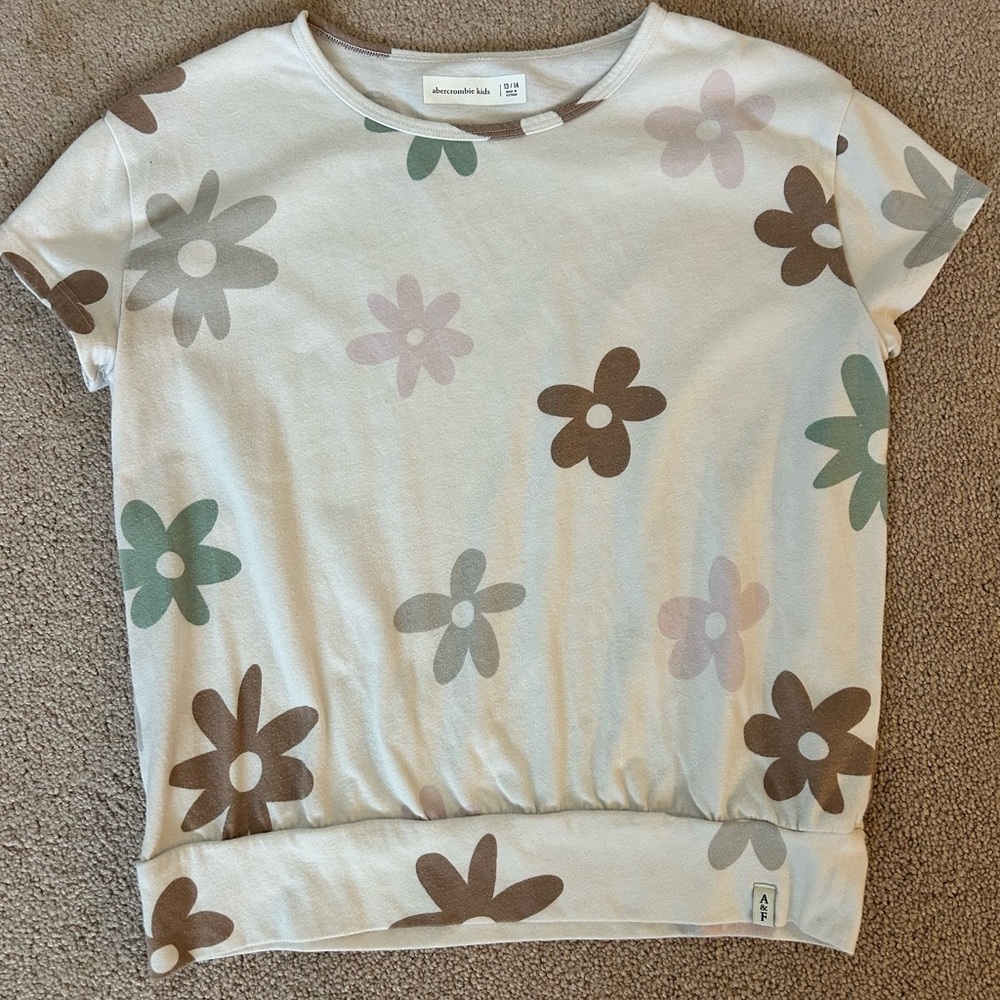 Abercrombie Kids Floral Tee - Cream and Multicolor